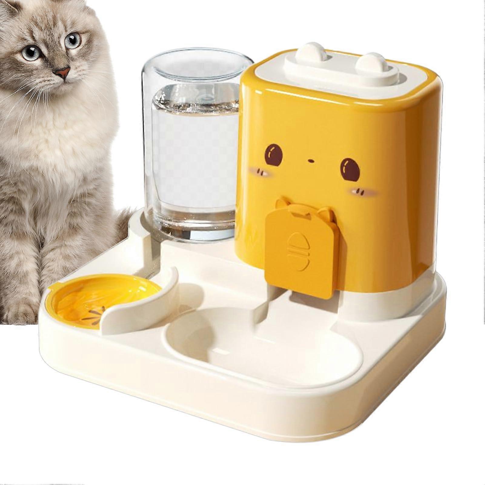 Automatic Cat Feeder with Water Dispenser, LargeCapacity Food Container