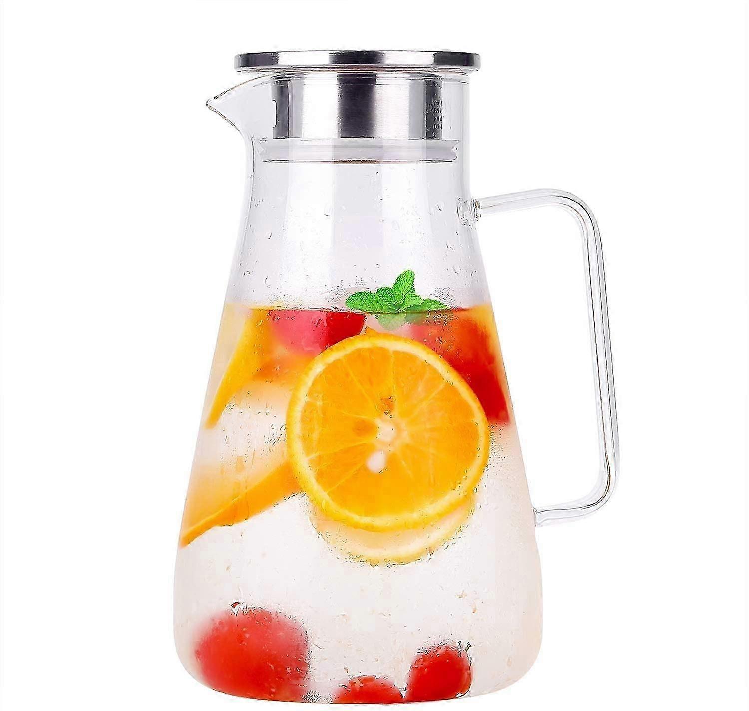 Lead-Free Borosilicate Glass Carafe Pitcher Jug for Milk and Red  1800ml
