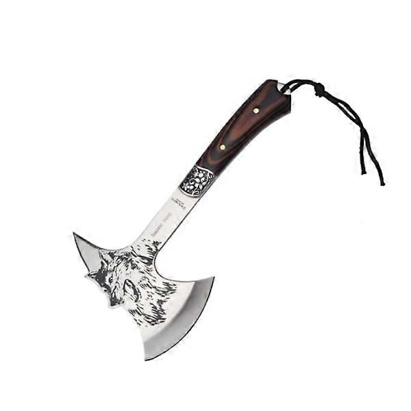 Kültéri fejsze farkasfejű fejsze fa aprító láb kerti háborús fejsze farkas fejsze (F713),