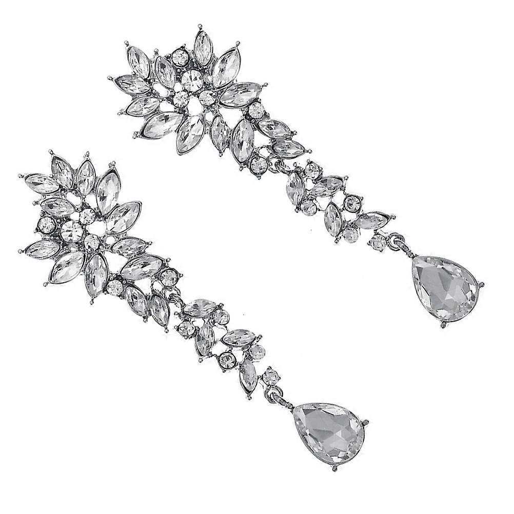 a refined and attractive product description based on your input:
**1 Pair Luxury Shiny Rhinestone Dangle Earrings – Elegant Ear Decorations for