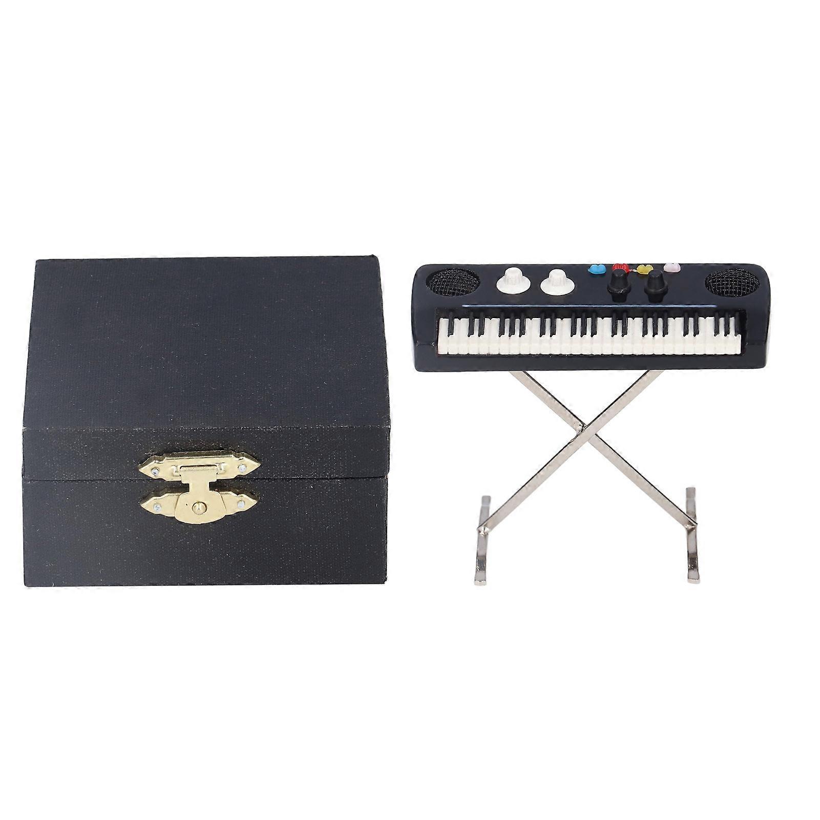 Miniature Electronic Organ Model Mini Size 7cm/2.8in Natural Resin Material Painted Appearance Musical Ornament