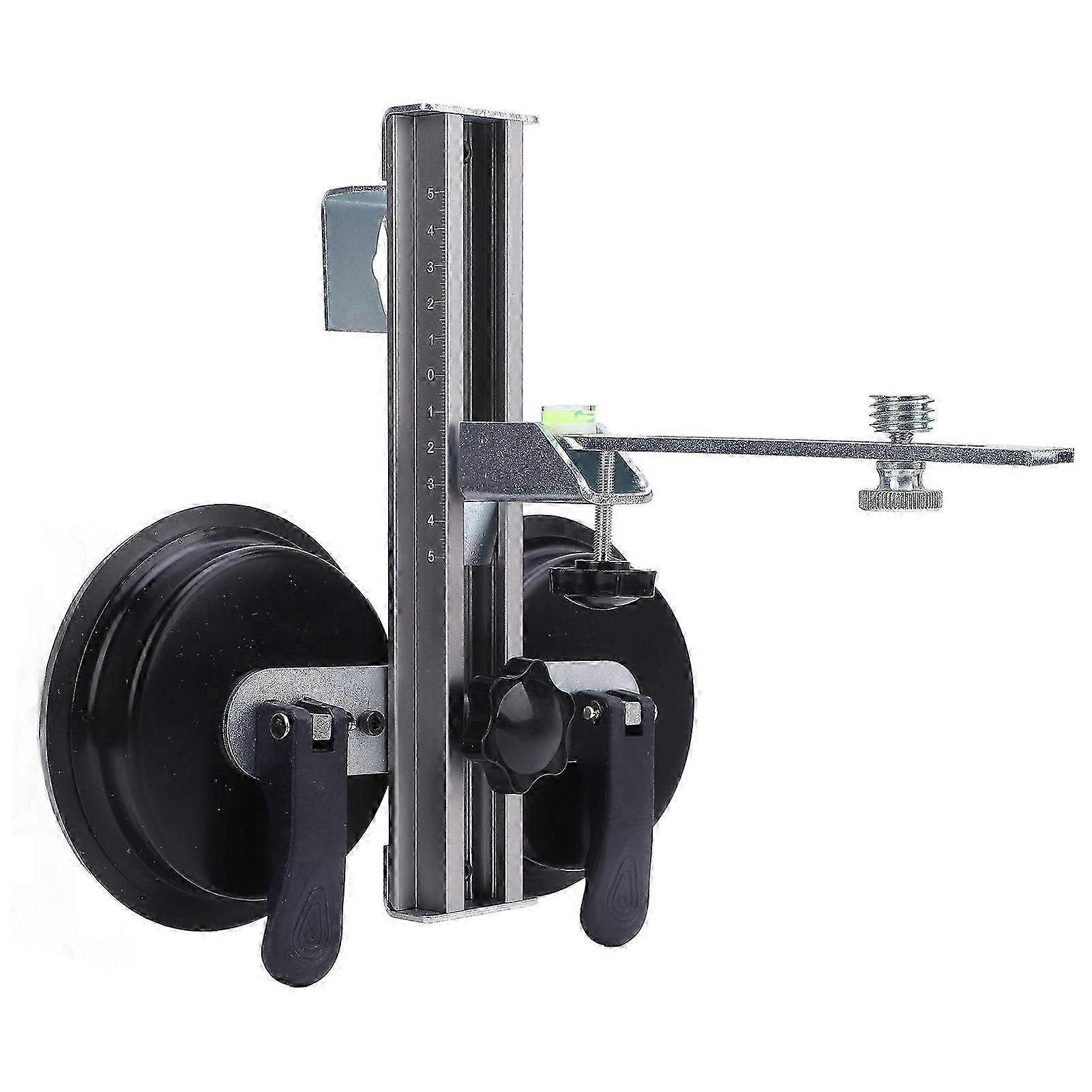 360 Degree Dual Suction Cup Line Level Stand with Bubble Level - Aluminum Alloy Support for Beam Leveling up to 40lbs