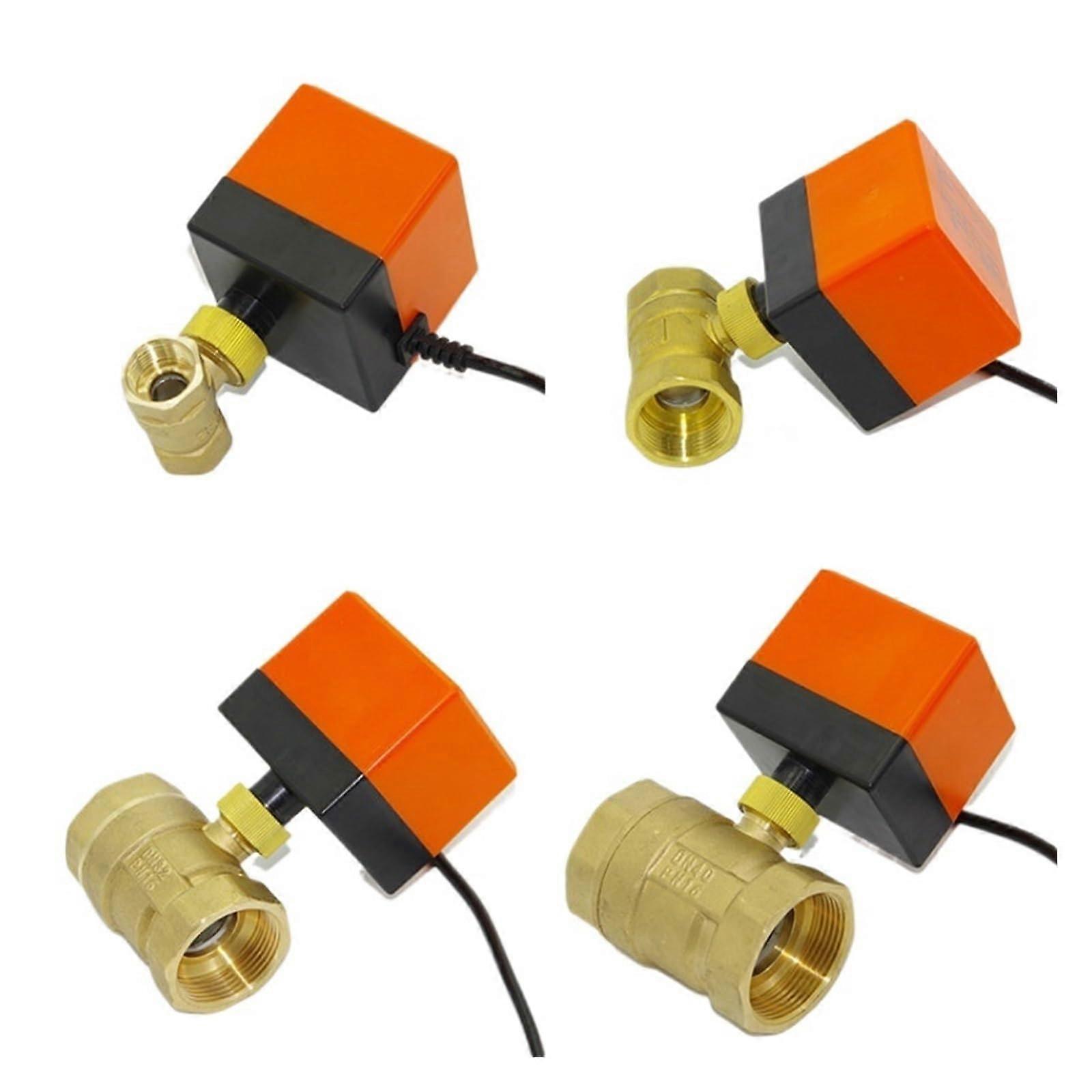 Electric Ball Valve Brass 1/2 Inch DN15 AC220V Motorized Three-Wire