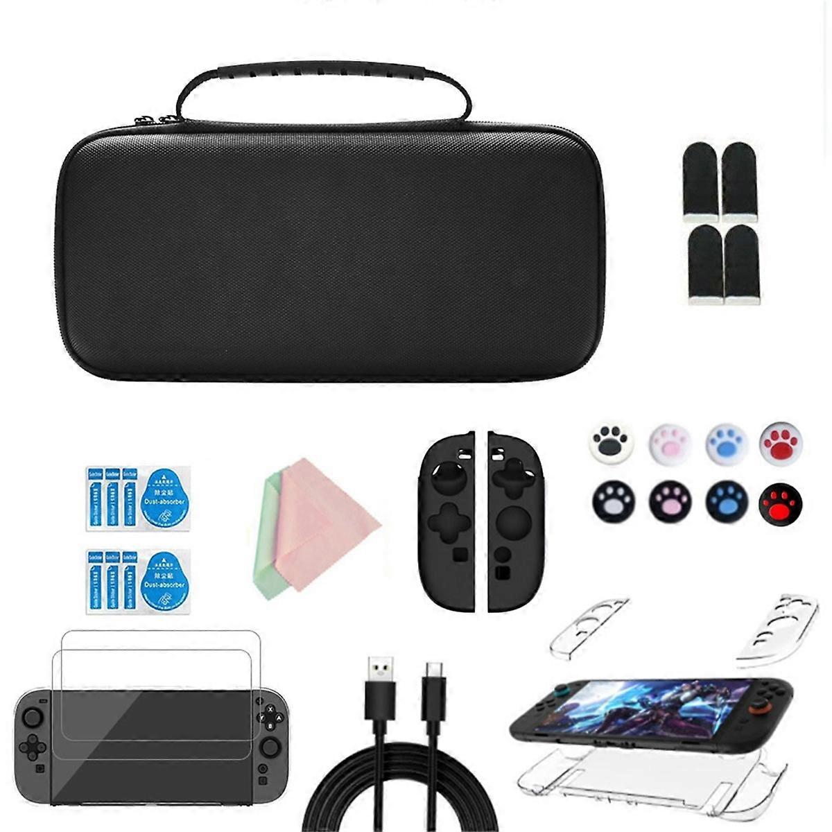 Storage Bag for Switch 2 Accessories Kit Switch 2 Case Screen Protector Case Joystick Cap Data Cabl