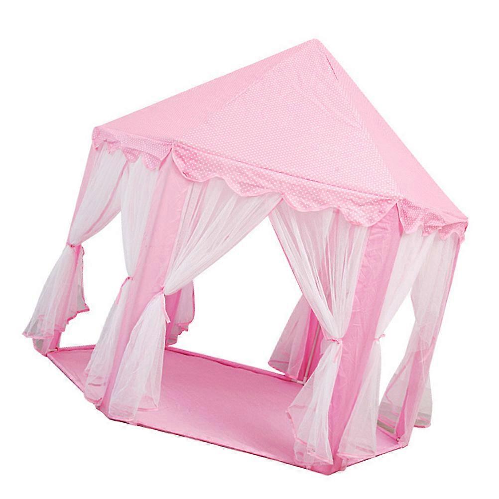 1Pc Hexagonal Game Tent House For Kids Indoor Outdoor Fun Designed For Boys And Girls In Bright Pink Color