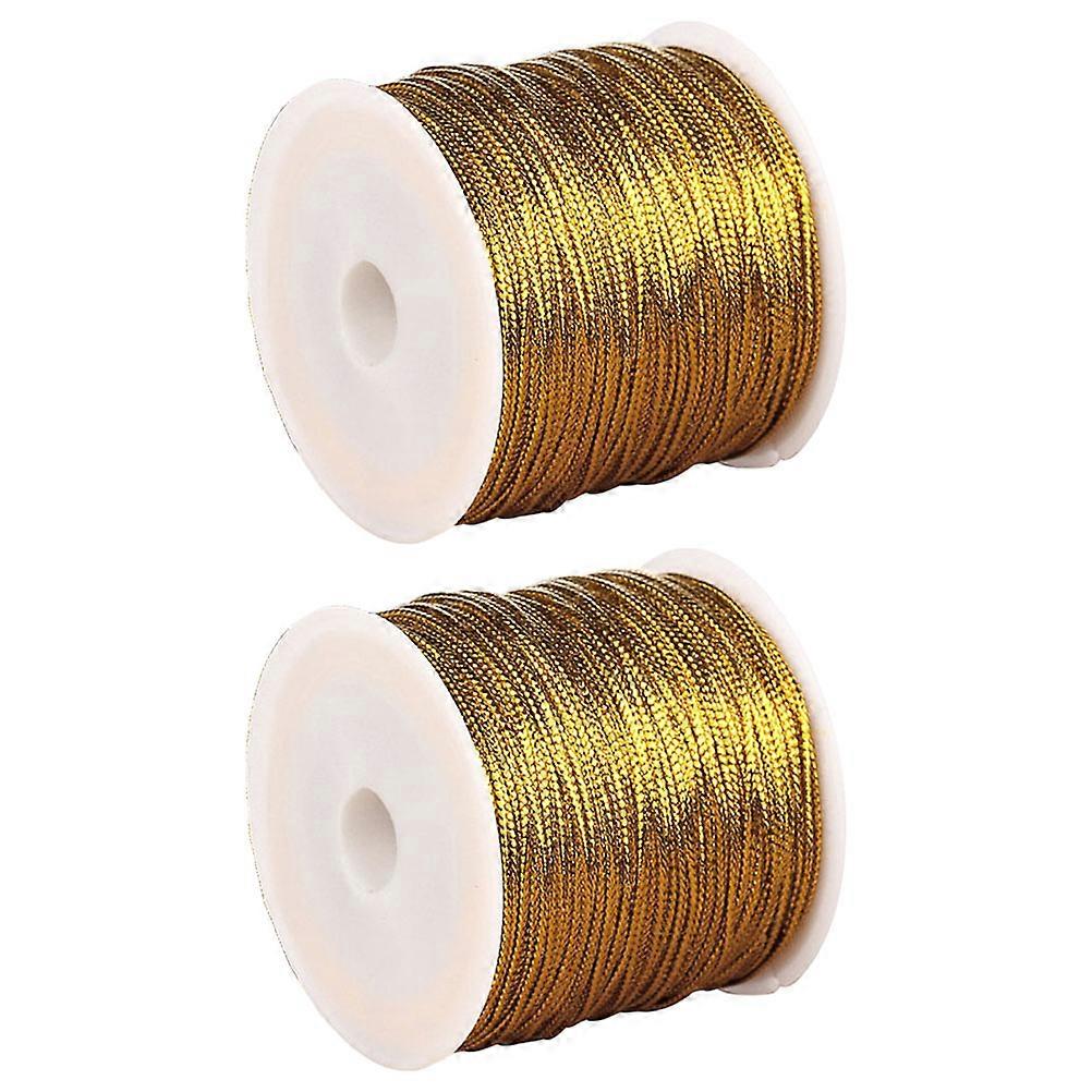Durable 25m Wrapping String For Christmas Tree Ornaments In Golden Color Designed For DIY Enthusiasts And Gift Wrapping 2Pack