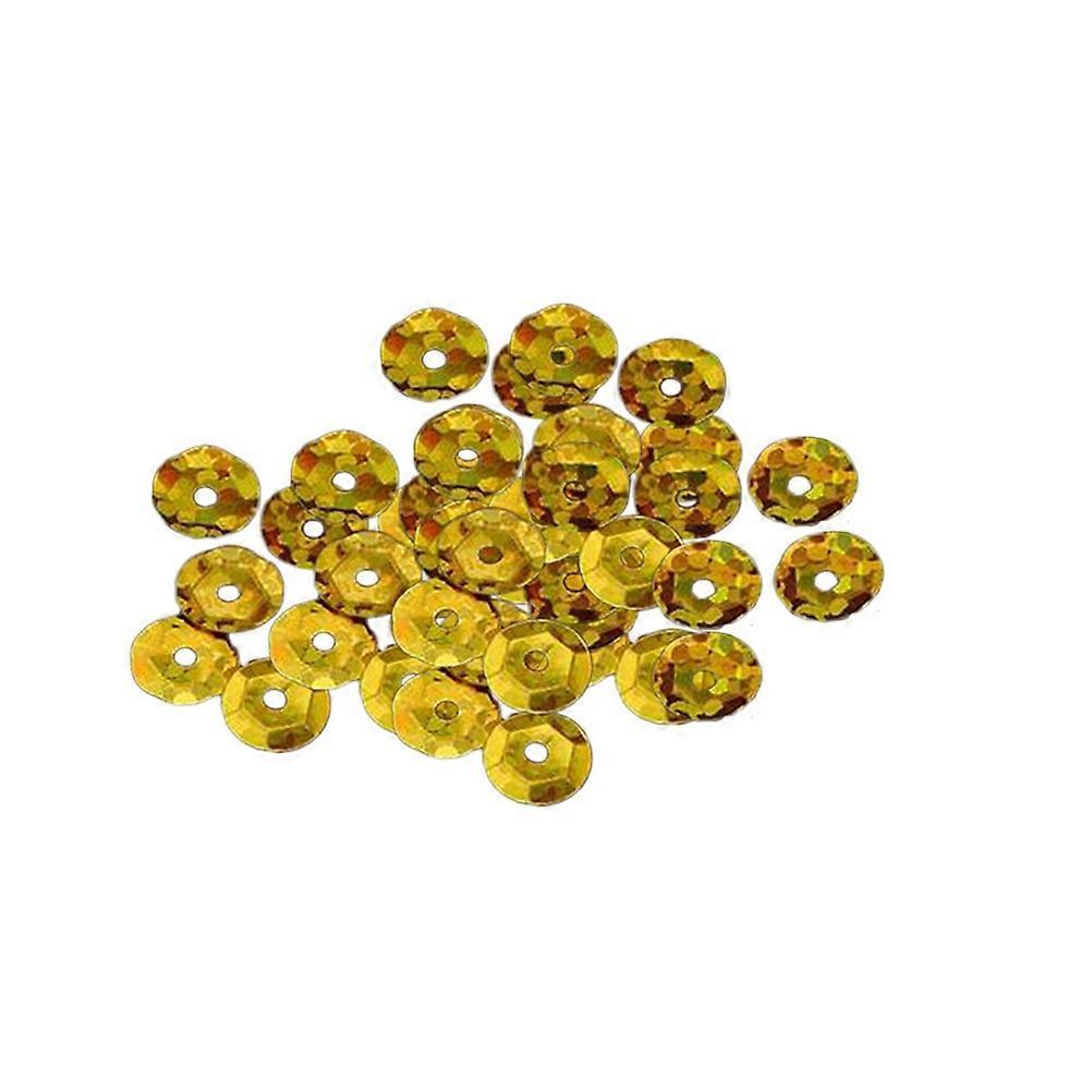 Golden Plastic sequins for Craft and Garment Accessories 6mm Round Shape