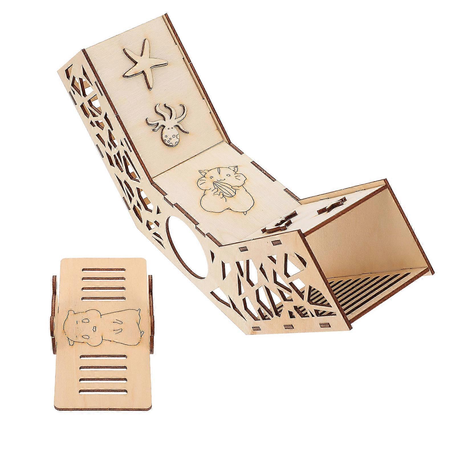 Wood Mice Maze Play Toy For Small Animals Indoor Play Light Brown Help Keep Pets Happy 1 Set