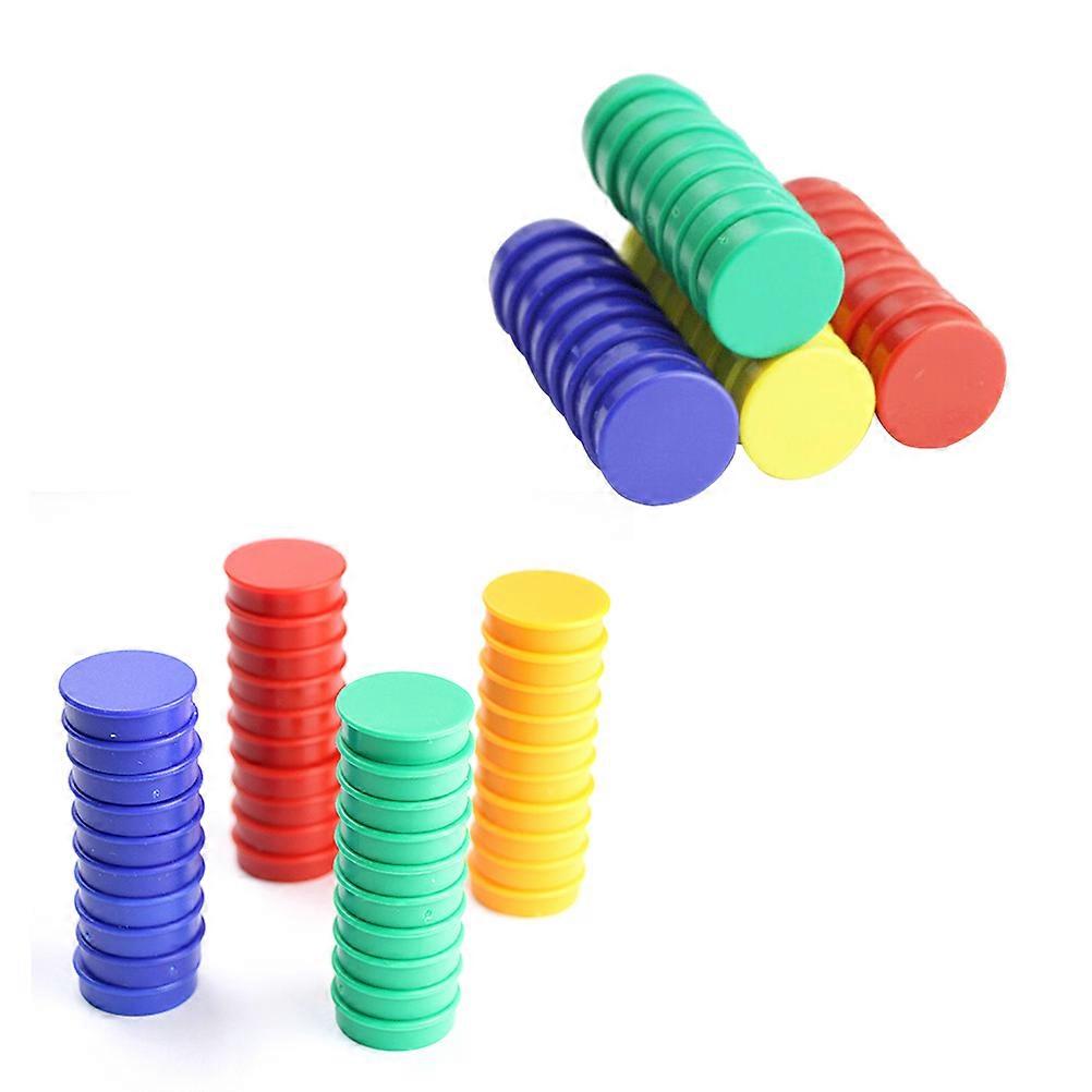 40Pcs Round Button Magnets Assorted Color For Whiteboard Classroom Helper Indoor Use Office