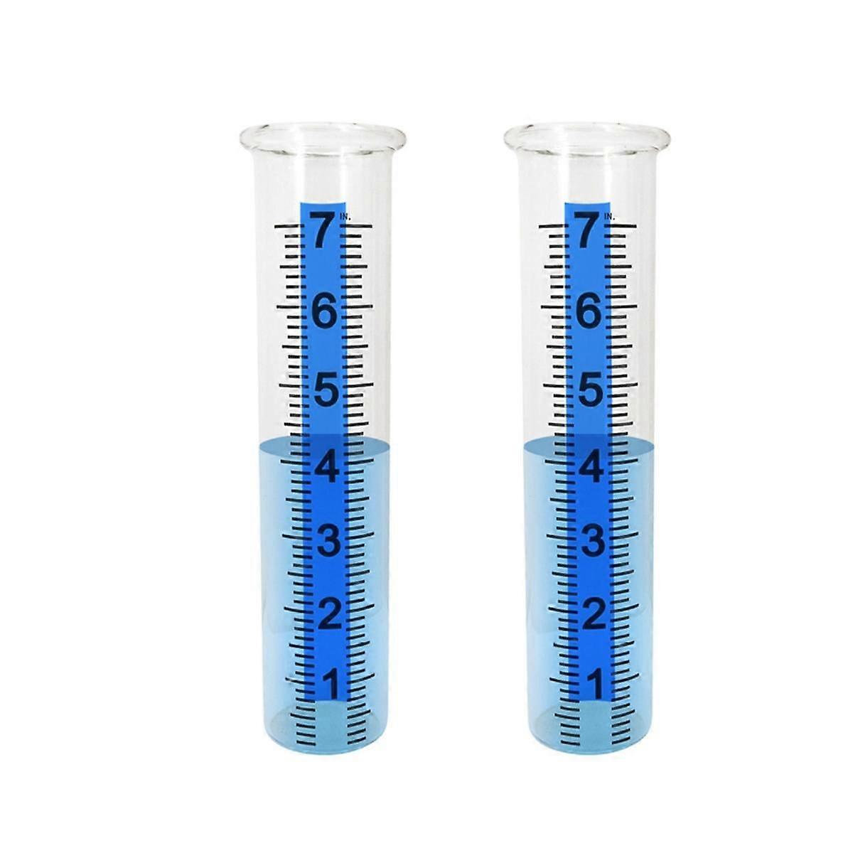 2pcs Rain Gauge Tube, 7inch Plastic Rain Gauge Replacement Tube for Yard Garden Outdoor Home,Easy to Read,Clear