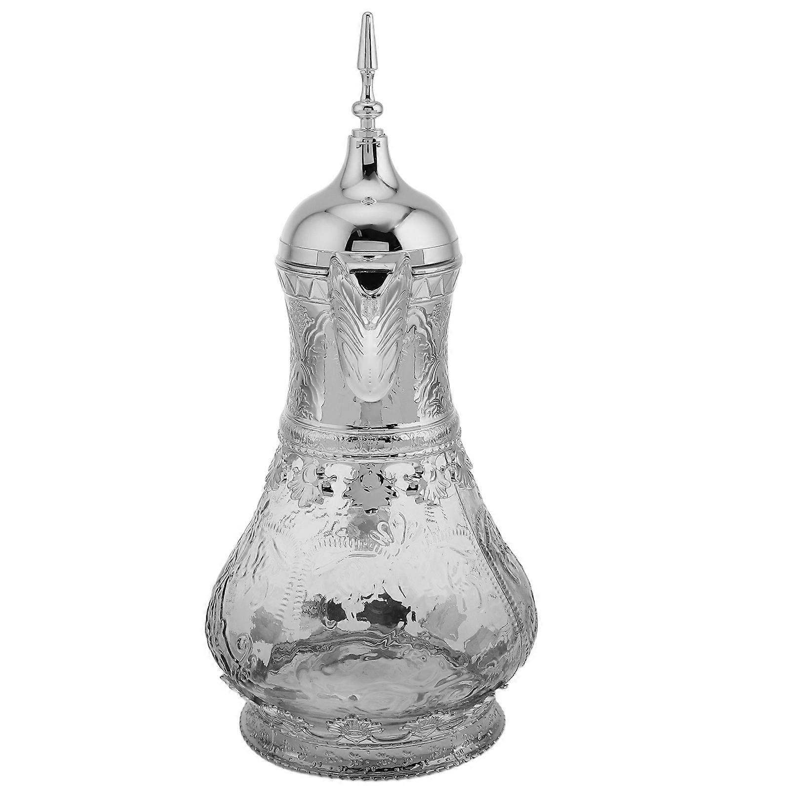 Vintage Style Glass Pitcher with Lid for Cold Brew, Iced Tea, Water & Milk – Ergonomic Handle, Heat Resistant, Stylish Design