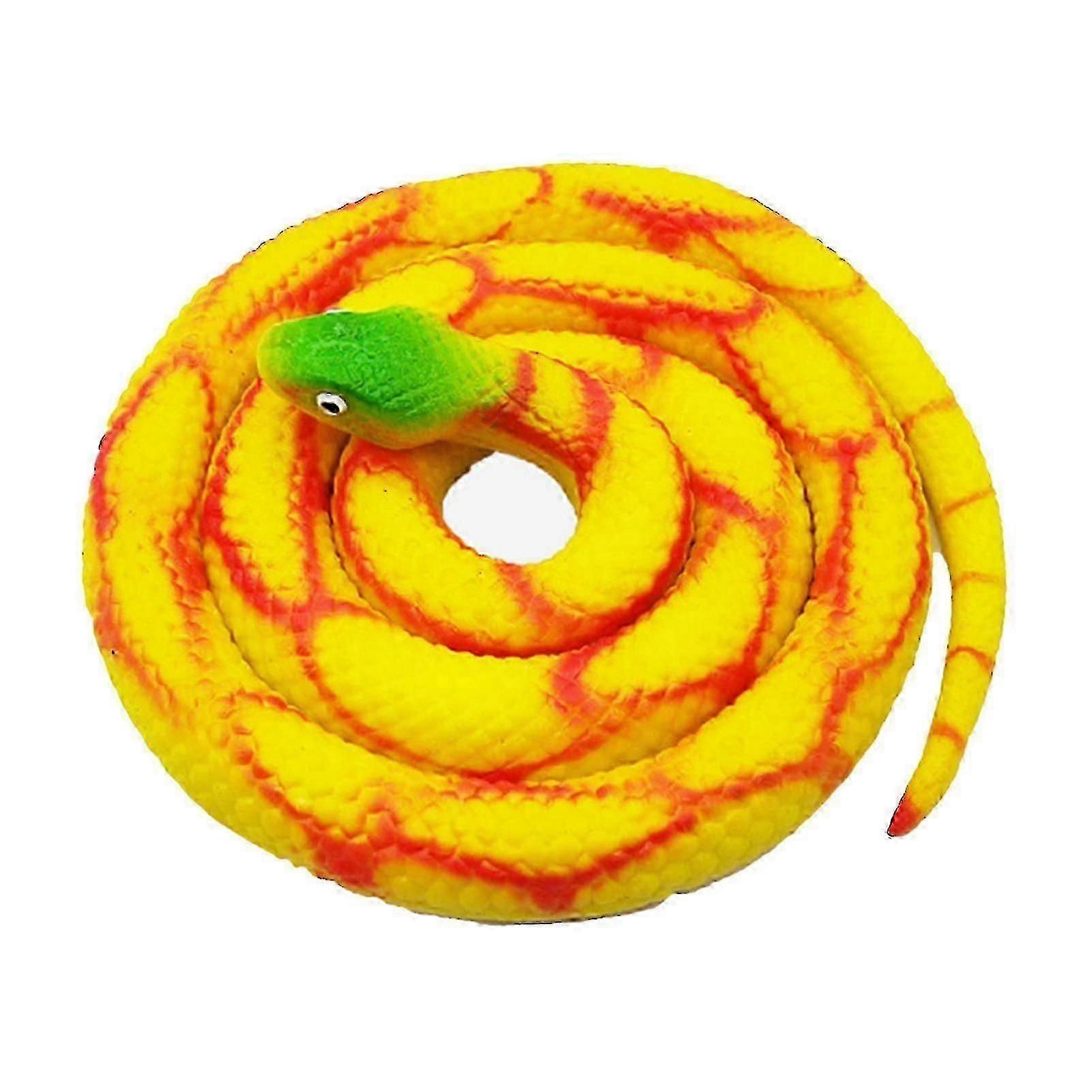Realistic Fake Snakes Toy Soft Rubber Snake Figure Garden Snake Scare Birds and Squirrels, Python Action Model Snake Toy Figurines Stress Relief Toys