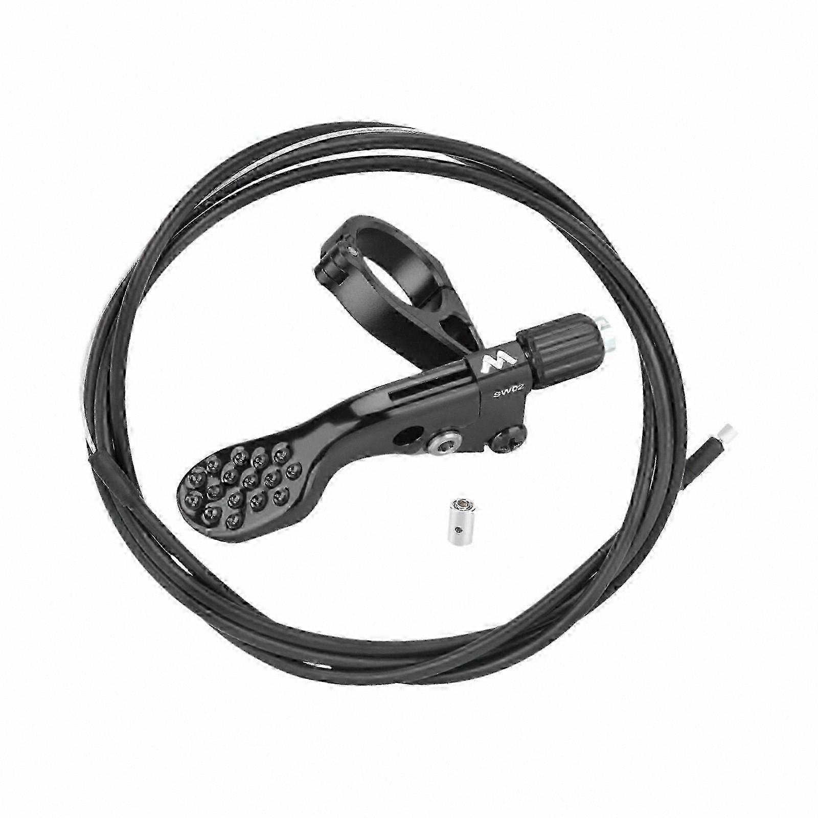 Bike Seatpost Dropper Remote Lever with Cable and End Cap for Riding - Black