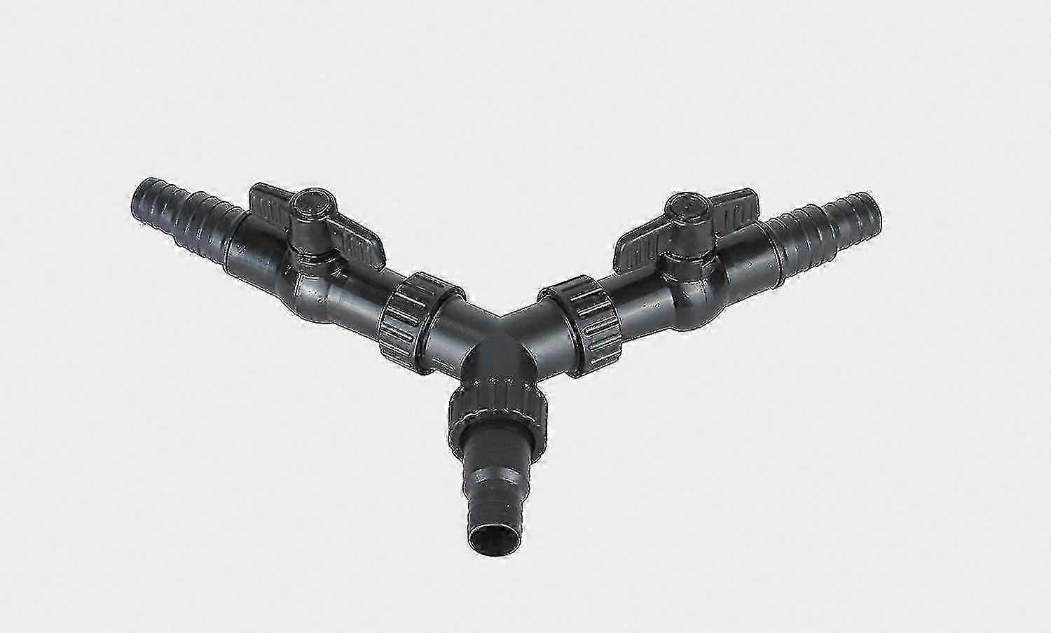 موزع Y قابل للتعديل لخراطيم البركة 3/4 "و 1" ، حجم اتصال 20/25 مم