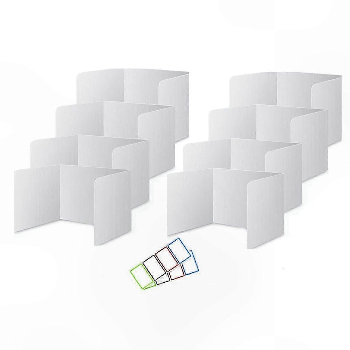 8-Pack Student Desk Dividers, Durable Waterproof Study Carrels, Easy-Clean Privacy Shields for Classroom Use