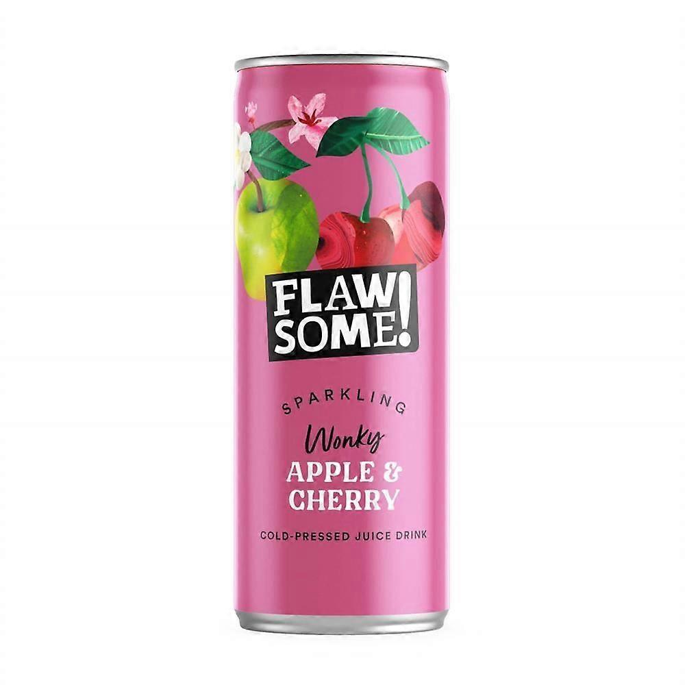 Flawsome! Apple & Sour Cherry Lightly Sparkling Juice Can 250ml - 3 Pack