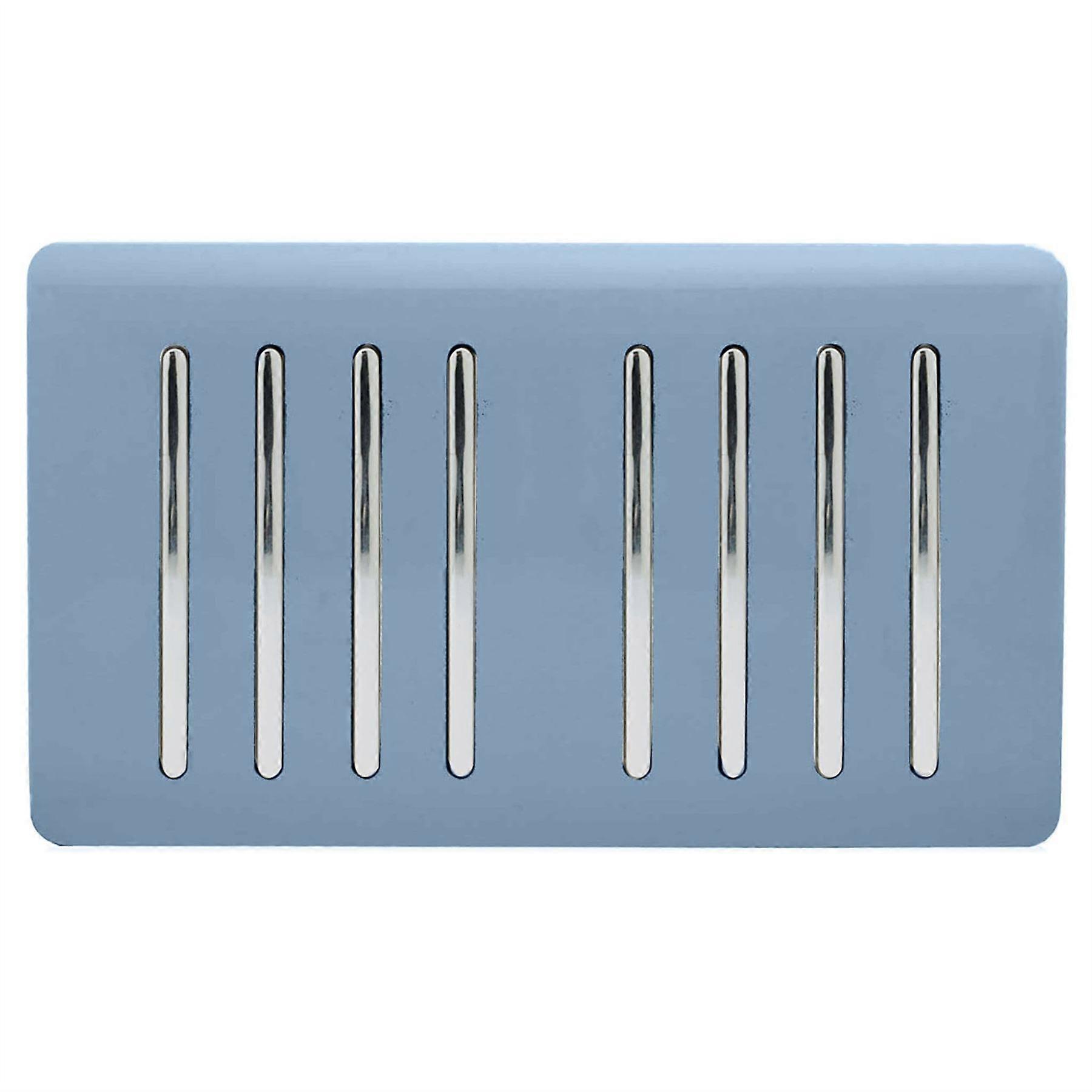 Trendi Artistic Modern Glossy 8 Gang 2 Way Rocker  Double Plate Tactile Light Switch Sky