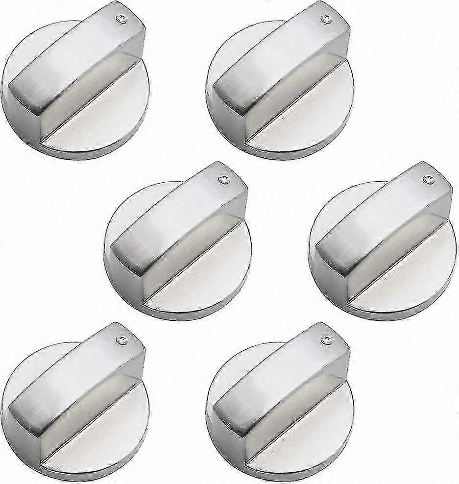 6pcs Durable Metal Stove Control Knobs Replacement for Gas Cooktops 6mm Size Universal Fit