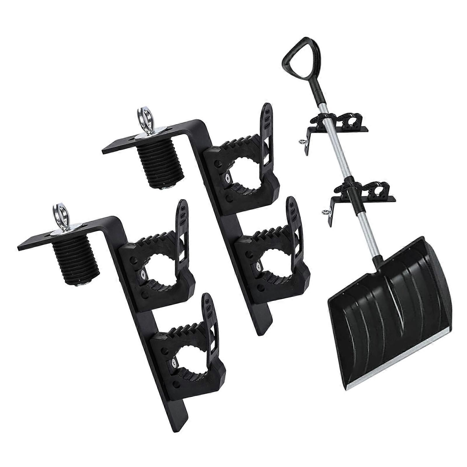 Heavy Duty Hook Rack Mount Carriers UTV Tool Holder UTV Bed Mount Shovel Holder Double Tool Hook Rack Mount Multicolor