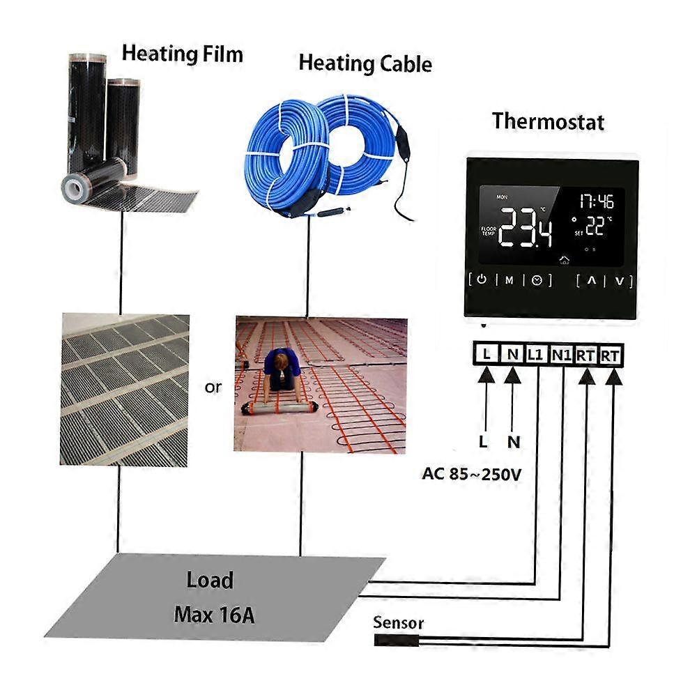 Smart LCD Touchscreen Thermostat for Home Programmable Electric Floor Heating System Thermoregulator AC 85-250V Temperature Controller