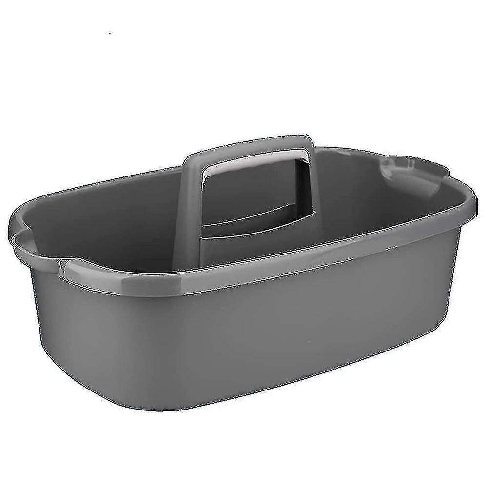 Portable plastic storage basket, dark gray, stackable and easy to carry for multi-scenario use