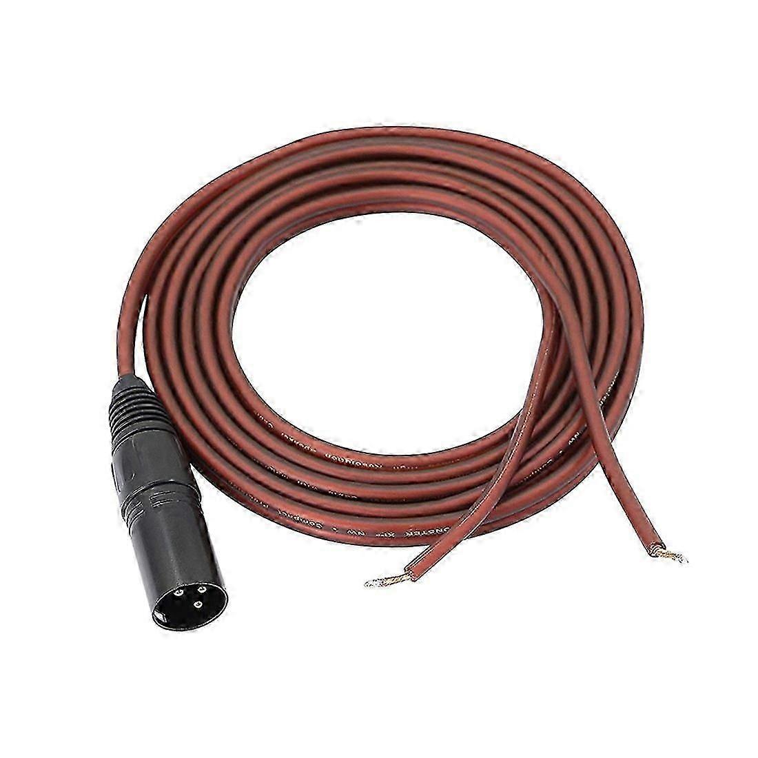 bare cable to XLR 3 pin male plug audio wire
