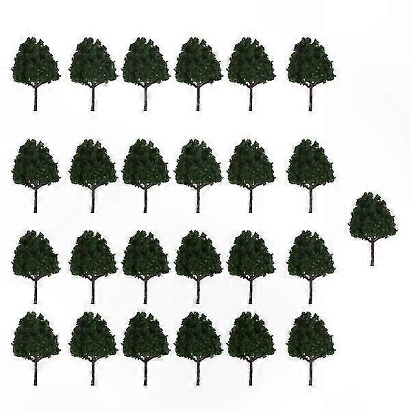 Dark Green Model Trees for N Scale Train Layout Scenery 1:150 Diorama