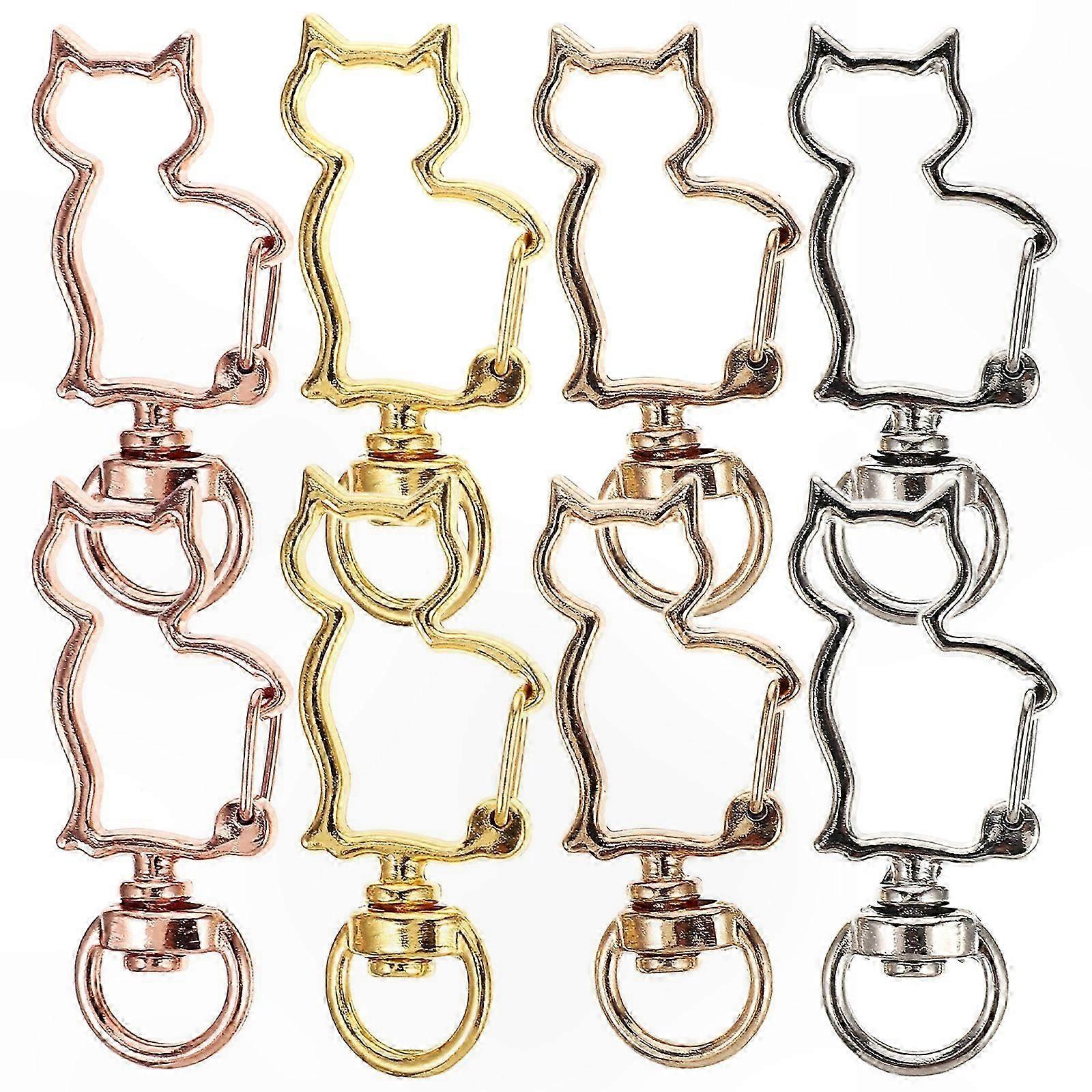 20-Pack Spring Snap Hooks with Cat Design for Keychains