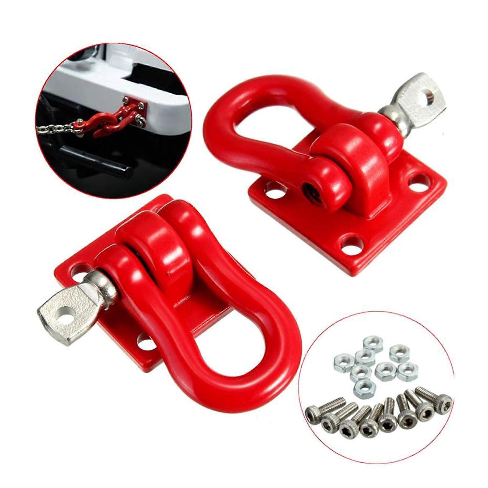 Rustproof Metal Simulation Tow Hook And Screws Set For 1:10 Remote Control Climbing Car Assembly  Yellow