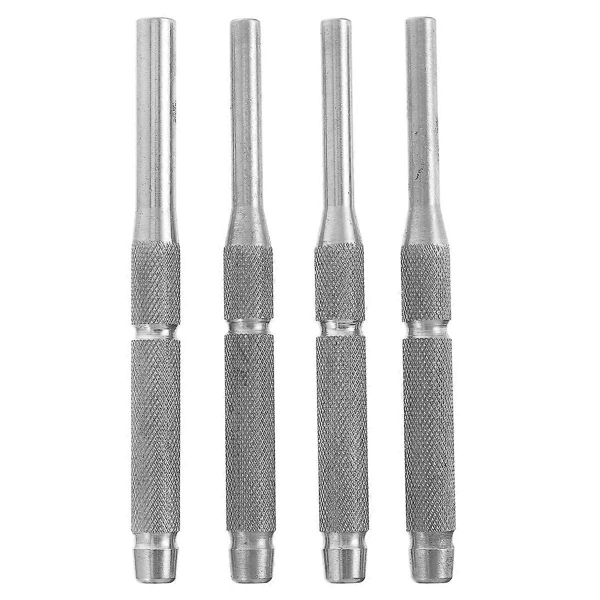 Roll Pin Punch Set 4Pcs Stainless Steel Silver Easy Storage Assembly Kit for Machine Applications