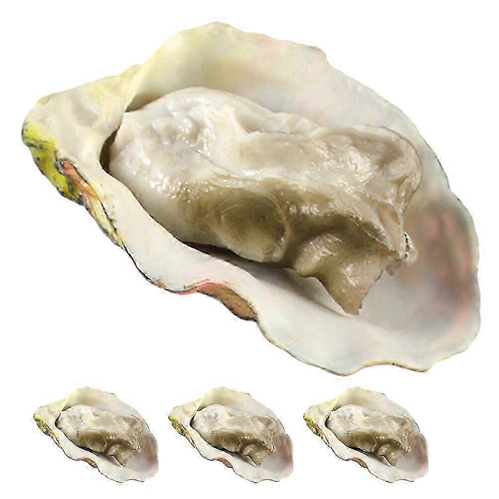 4pcs Artificial Shellfish Seafood Oysters Model Restaurant Cabinet Display Props