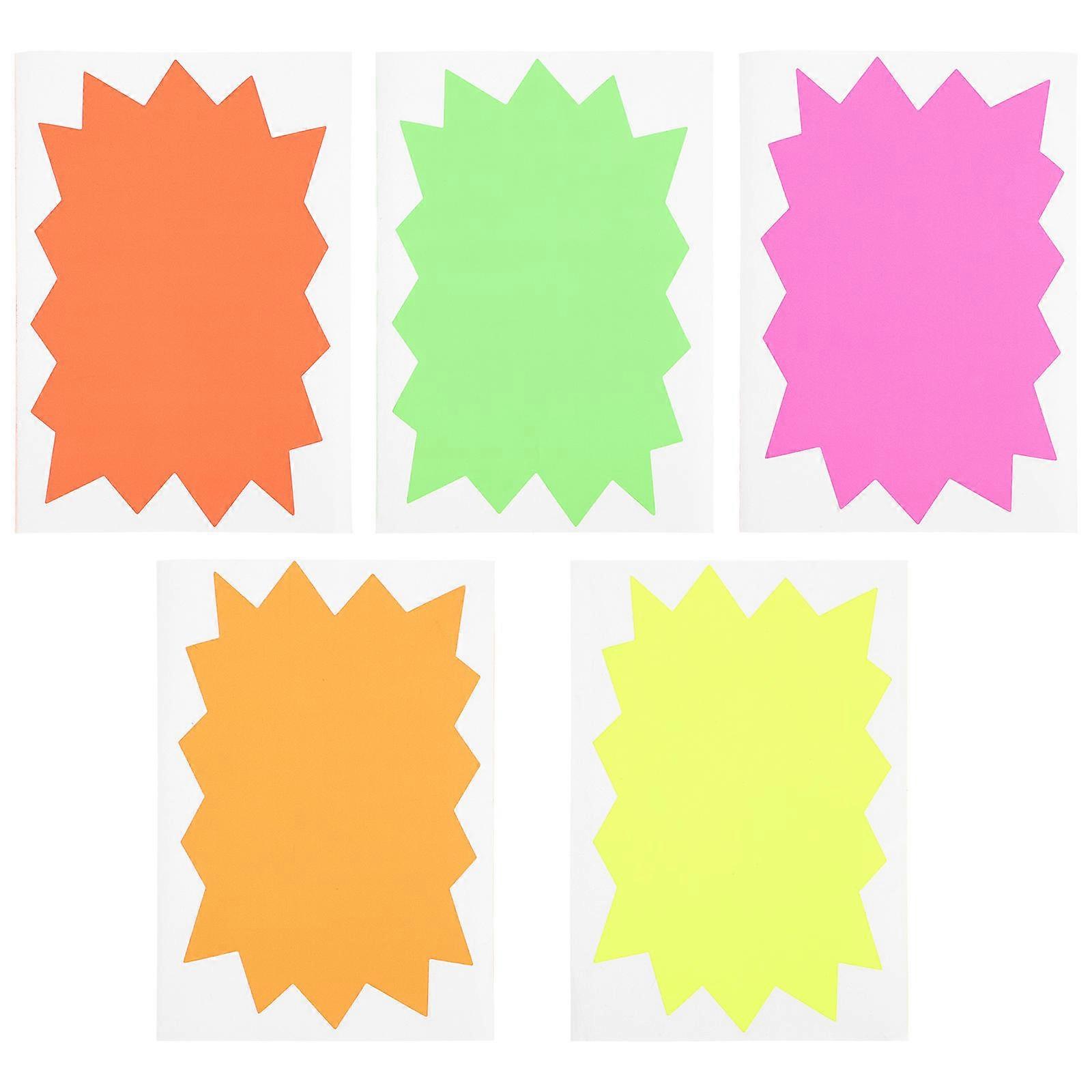 Fluorescent Explosion Shaped Stickers Mixed Style Craft Labels Self Adhesive Decoration Daily Use