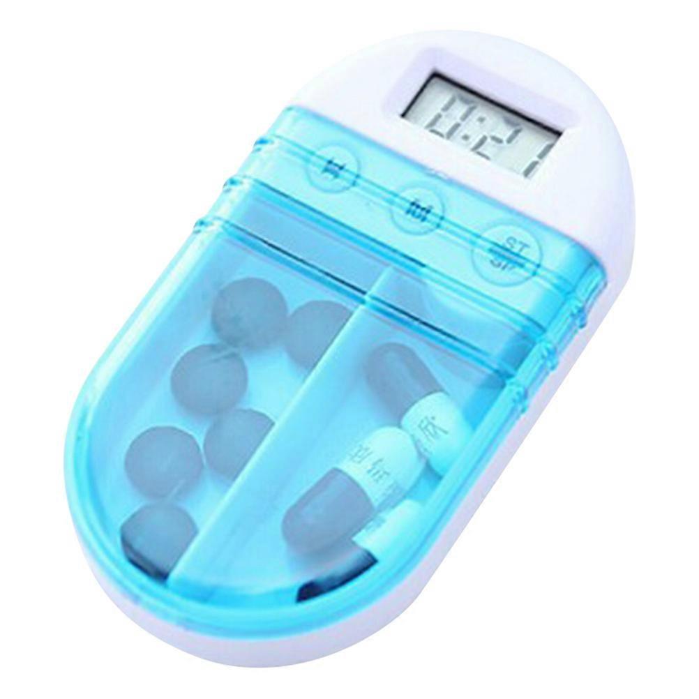 Electronic Pill Box Smart Reminder with Alarm for 2 Compartments