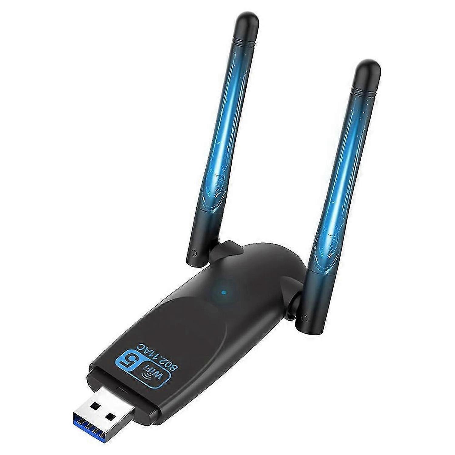 USB Wifi Dongle, 5GHz USB Wifi Computer Drive-Free,1300Mbps USB3.0 WIFI Adapter,Support Windows 11/10/8/7/Vista/XP, OS
