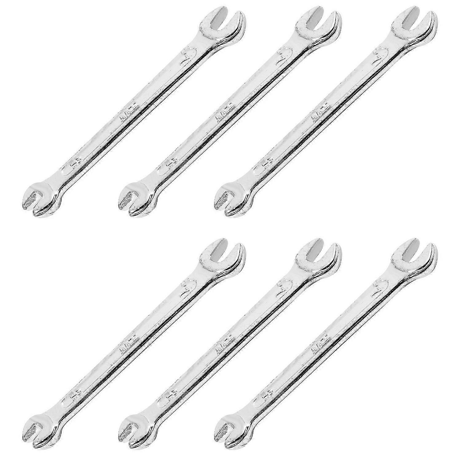 Silver Tone 5.5mm x 7mm U Shape Double Open-ended Wrench Tool