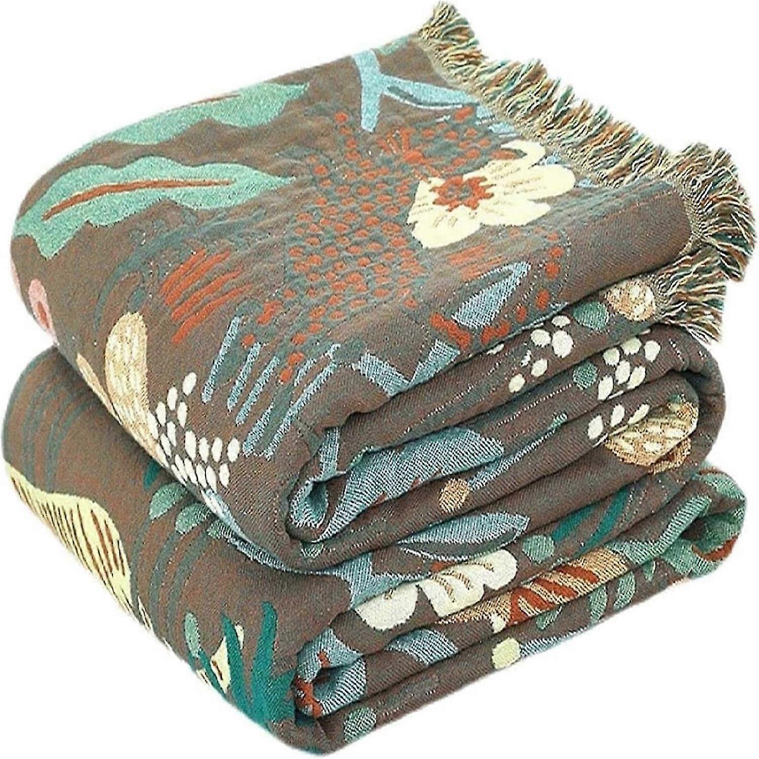 Manta de algodão Boho Colcha dupla face cobertor roupa de cama sofá Folha de cobertura150 x 200 cm