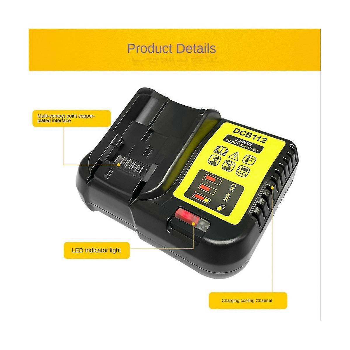 DCB112 Lithium Battery Charger for 10.8V 12V 14.4V 18V 20V DCB206 DCB120 DCB105 EU Plug