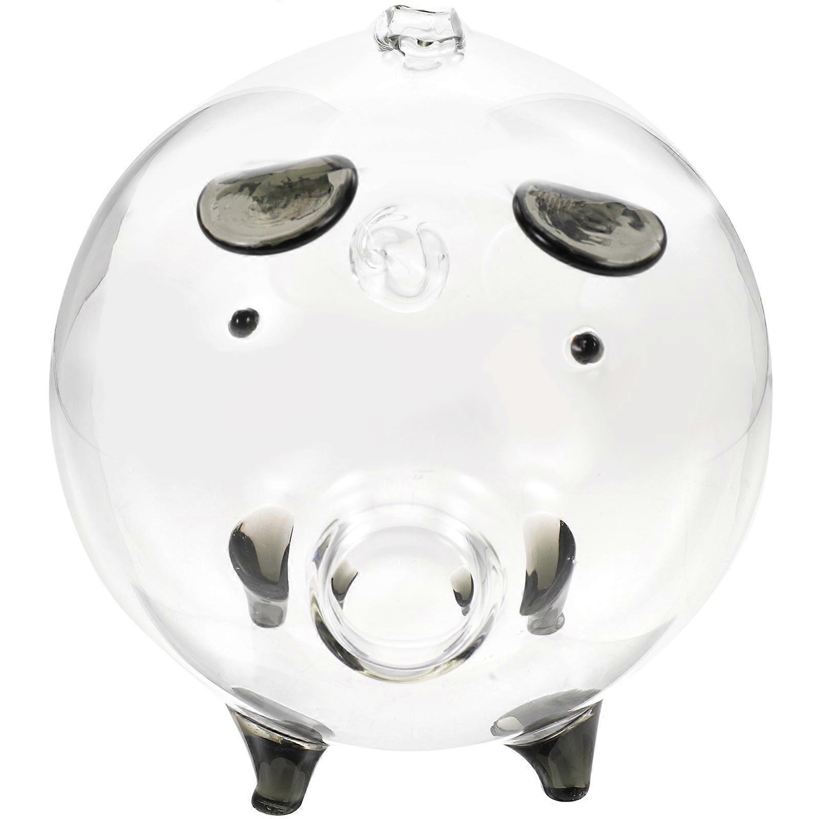 Transparent Piggy Bank Pig Shaped for Storage Use 3Pcs Glass Coin Saving Pot