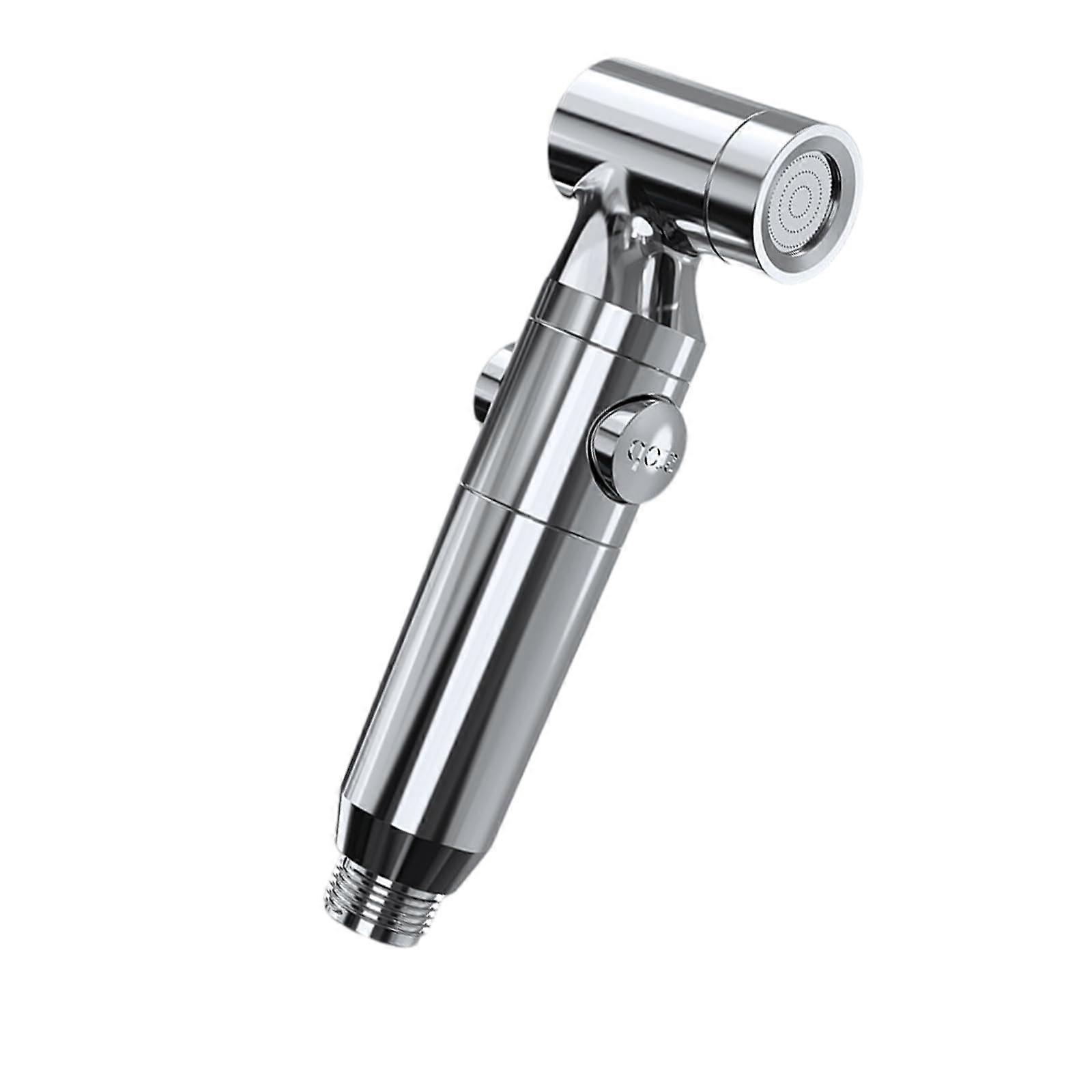 Toilet Bidet Sprayer Handheld Silver Finish With Powerful Water Pressure Boost For Efficient Cleaning Standard Fittings