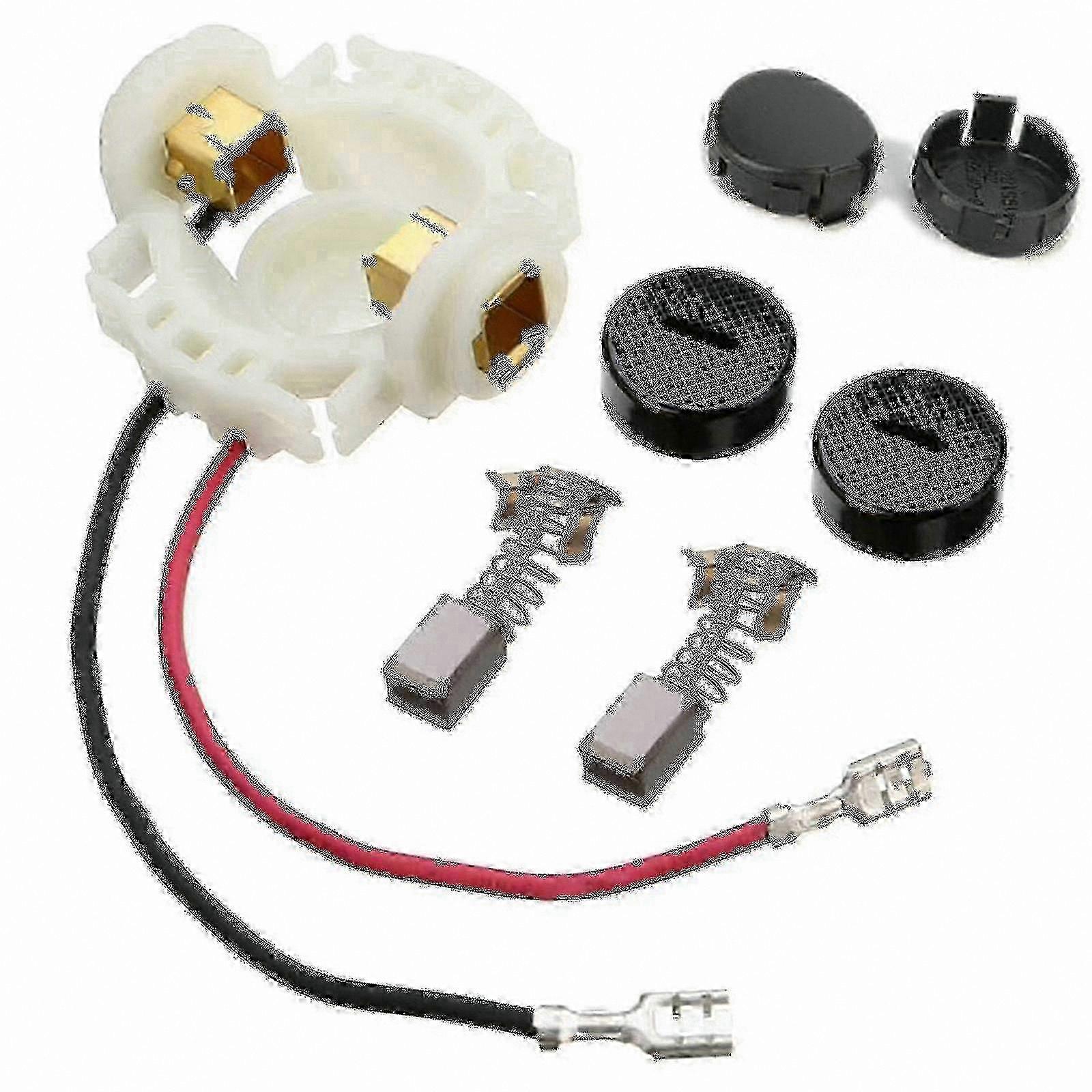Carbon Brush Set with Holder and Caps for Cordless Leaf Blowers and Trimmers - Universal Fit for Garden Tools