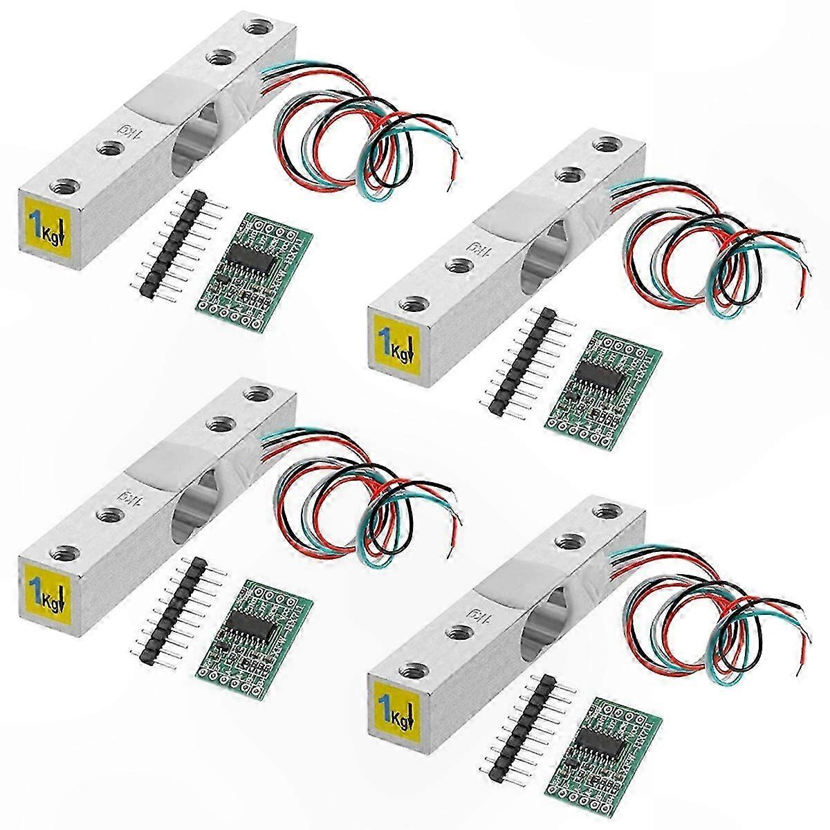 Digital Load Cell Weight Sensor 4-Pack 1KG HX711 AD Amplifier Module Pressure Sensor