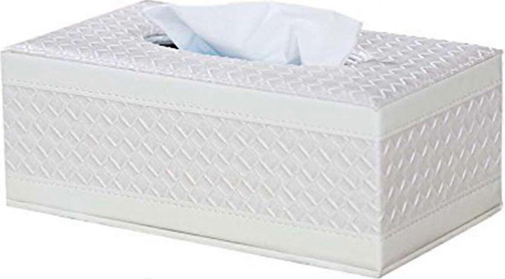 Home/Office/Car Rectangular Leather Paper Box (Black Crocodile)