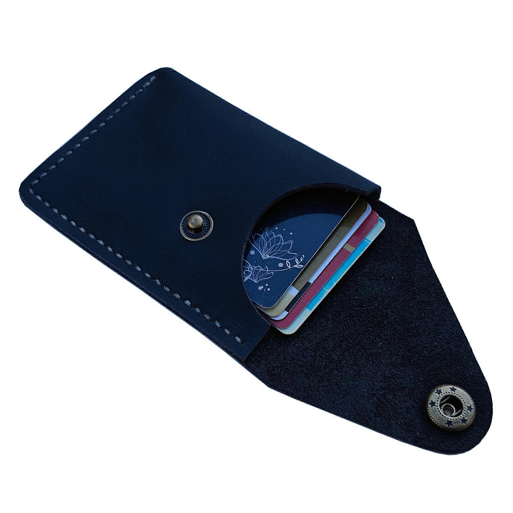 Handmade Slim Leather Business Card Holder, Minimalist Credit Card Wallet for Men and Women