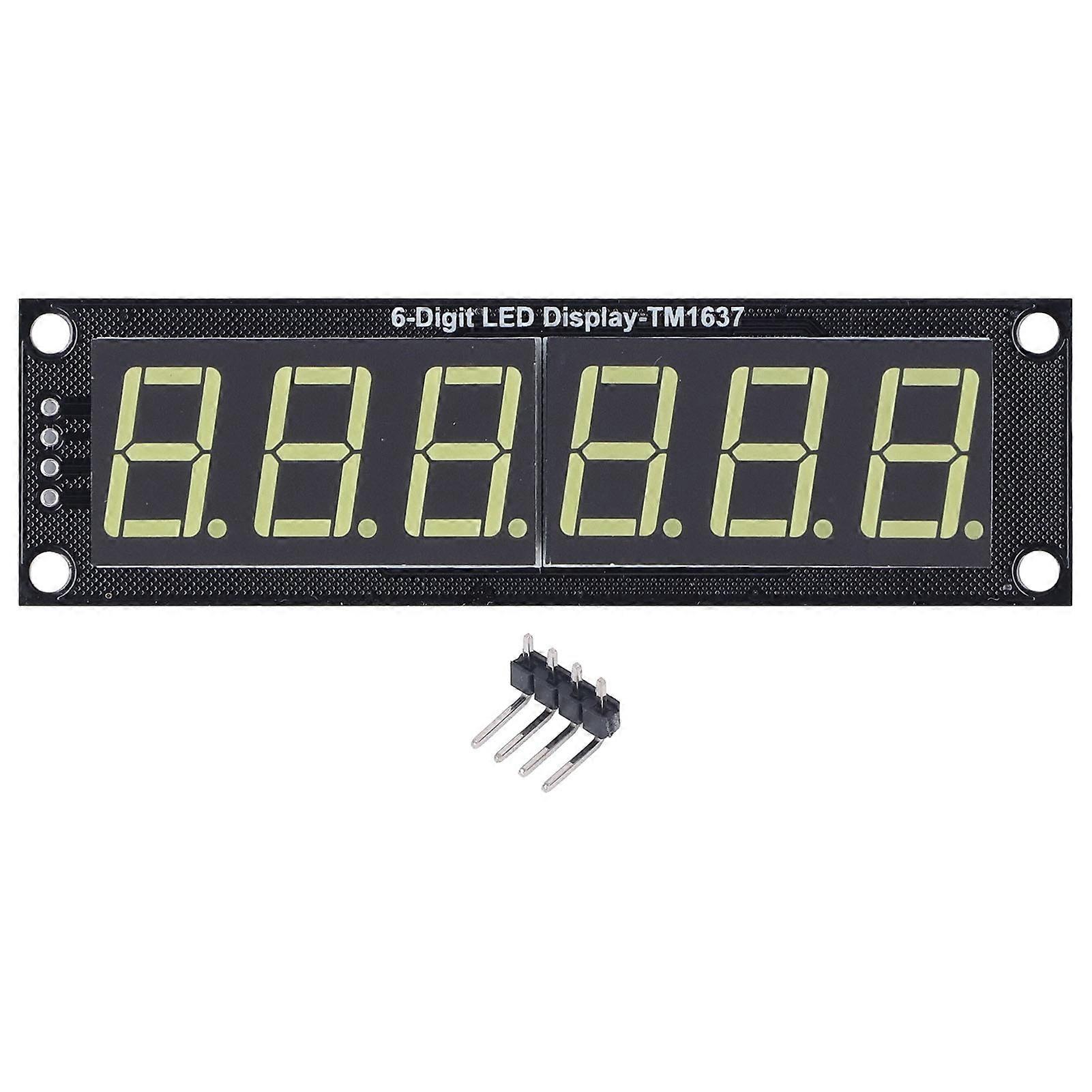 LED Digital Tube Display Module, 6 Digit, 7 Segment, Decimal, White Light