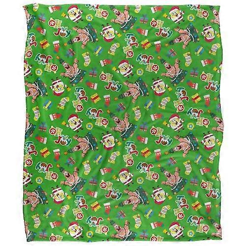 SpongeBob SquarePants Silky Patterned Christmas Supersoft Blanket