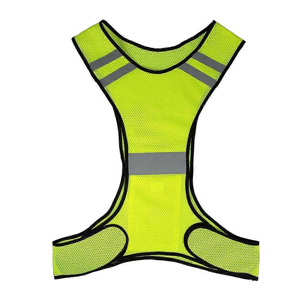 Lightweight Breathable Mesh Reflective Vest Yellow High-Visibility Safety Gear For Running Walking Cycling Jogging