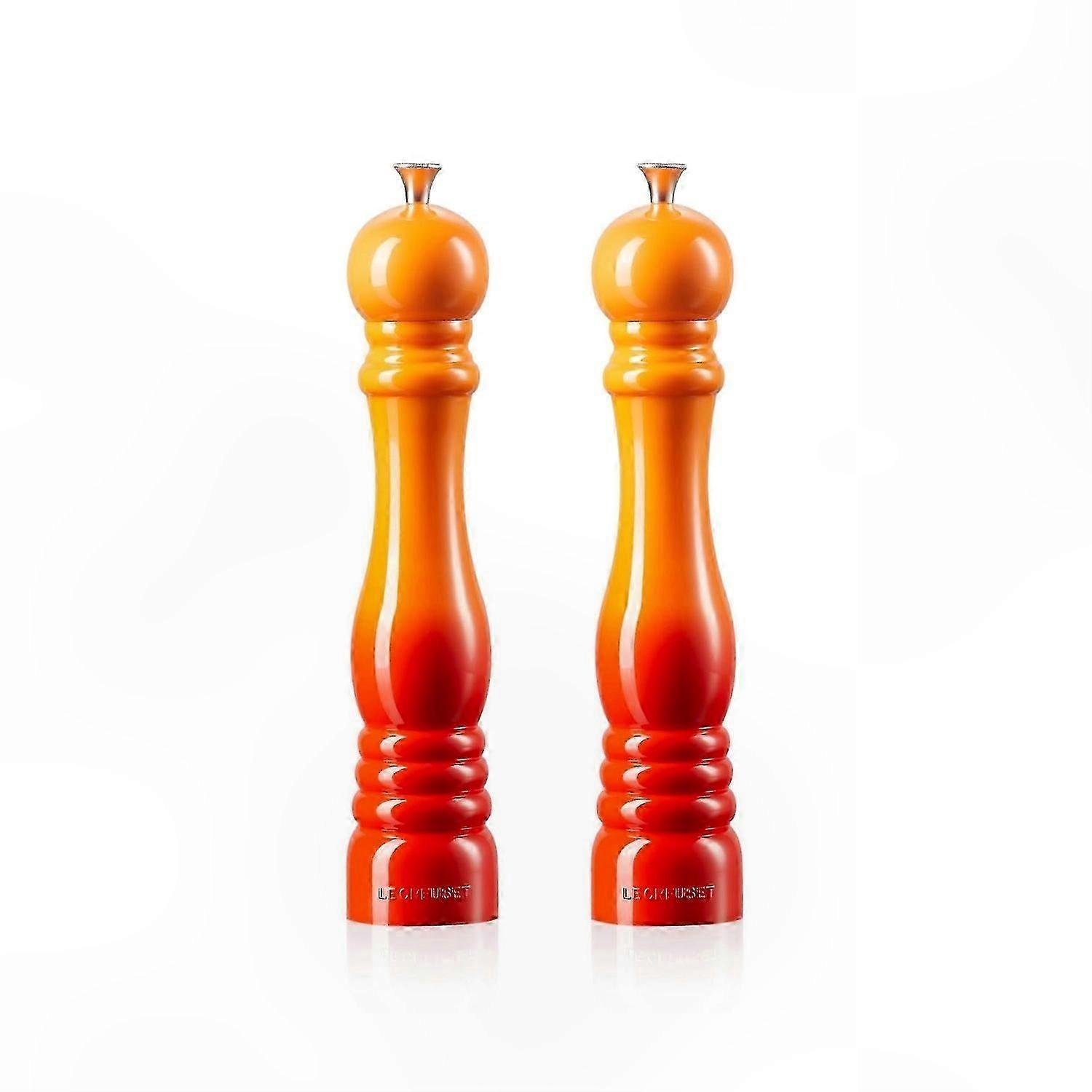 8-Inch Salt and Pepper Mill Set with Flame Design