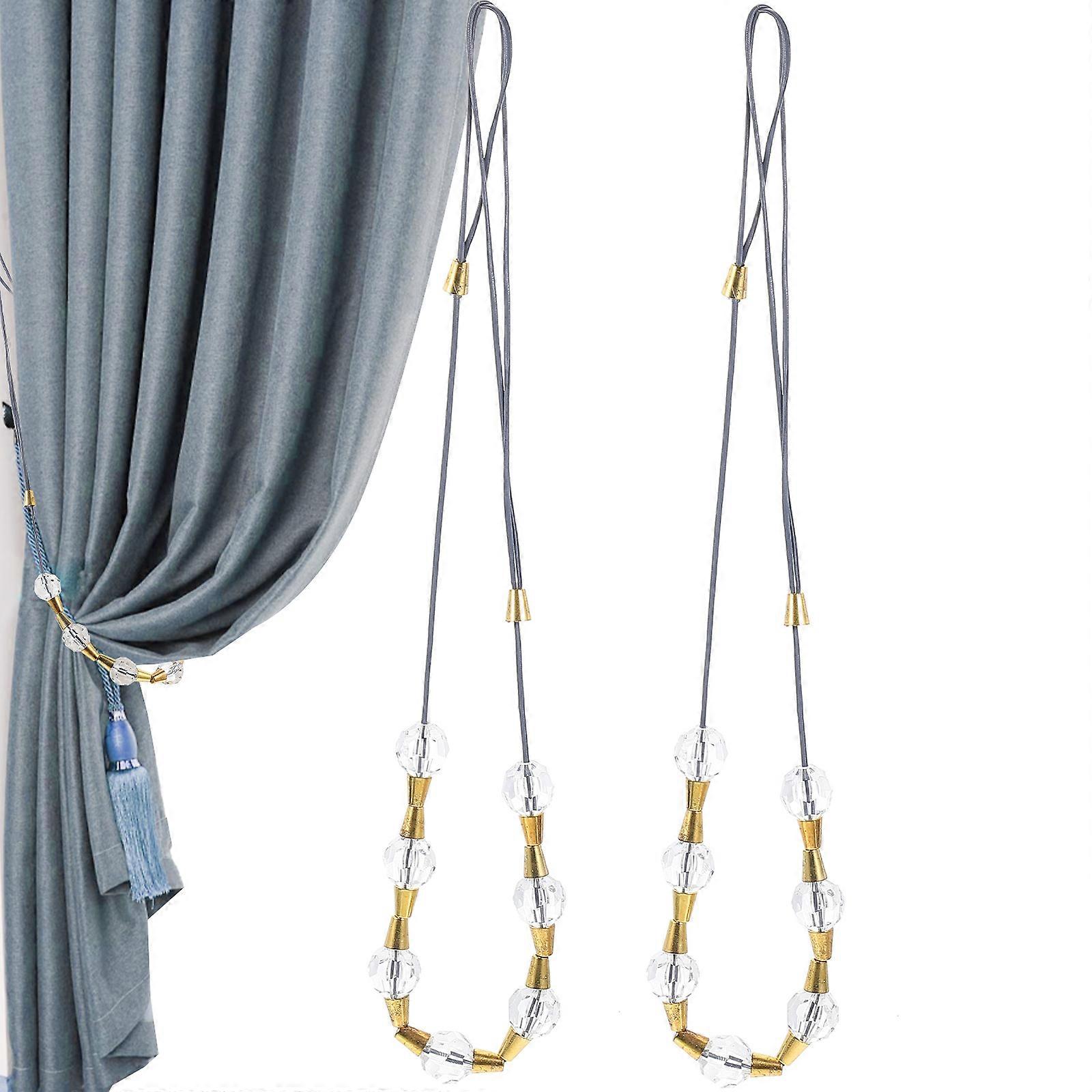 Crystal Curtain Binding Strap Decorative Tieback for Home Use 2Pcs