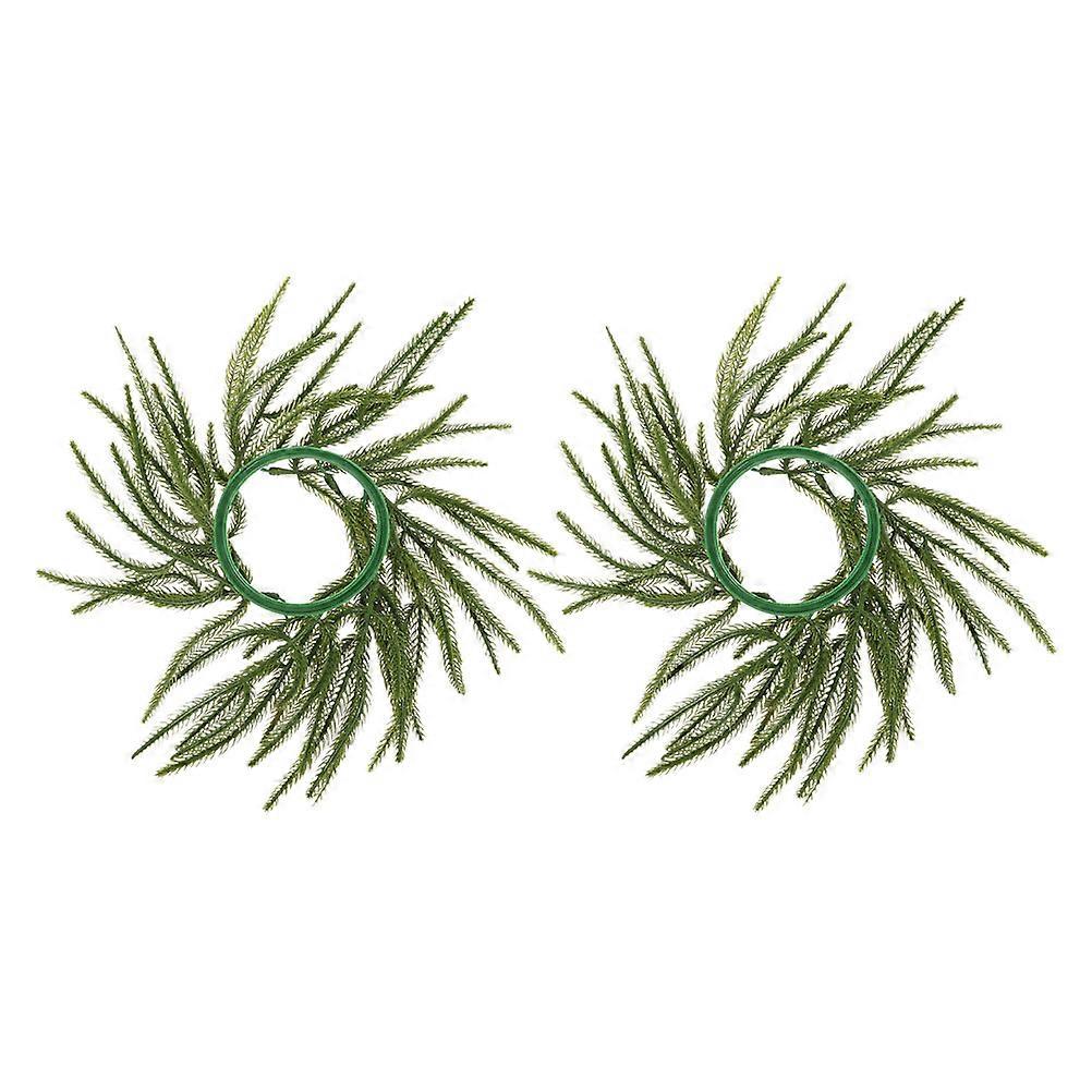 Holiday Pine Candle Wreath Ring for Decor 10Pcs Artificial Greenery