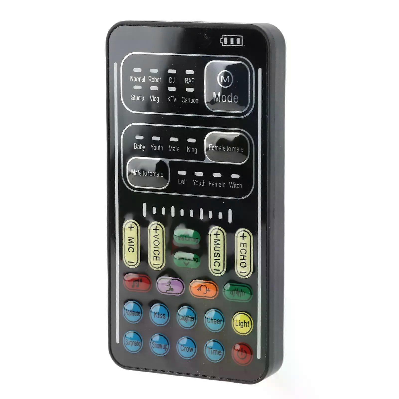 I9 Voice Changer Set Multifunction Sound Changer Set Portable Recording Mini Sound Card 35mm Interface Voice Fine Tuning Card